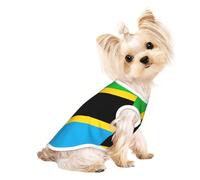 Camisa ligera con estampado de bandera de Tanzania, camiseta de verano transpirable para perro, ropa elástica sin mangas para mascotas