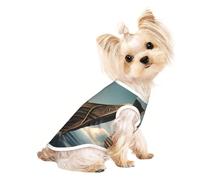 Camisa ligera con estampado de barco vikingo vikingo, camiseta de verano transpirable para perro, ropa elástica sin mangas para mascotas