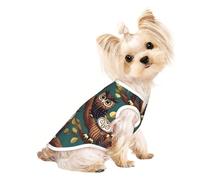 Camisa ligera con estampado de búho mágico para perro, camisetas transpirables de verano, ropa elástica sin mangas para mascotas