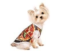 Camisa ligera con estampado de comida de pizza, camiseta de verano transpirable para perro, ropa elástica sin mangas para mascotas