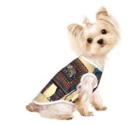 Camisa ligera con estampado de elefante azteca, camiseta de verano transpirable para perro, ropa elástica sin mangas para mascotas