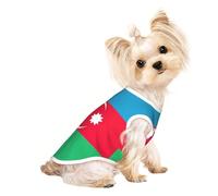 Camisa ligera con estampado de la bandera de Azerbaiyán, camiseta de verano fresca y transpirable para perro, ropa elástica sin mangas para mascotas