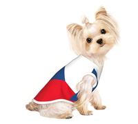 Camisa ligera con estampado de la bandera de la República Checa, camiseta de verano fresca y transpirable para perro, ropa elástica sin mangas para mascotas