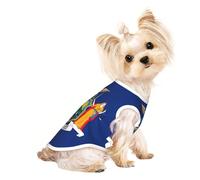 Camisa ligera con estampado de la bandera de Nueva York, camiseta de verano transpirable para perro, ropa elástica sin mangas para mascotas