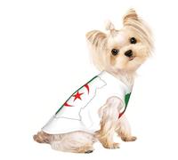 Camisa ligera con estampado de mapa de la bandera de Argelia, camiseta de verano transpirable para perro, ropa elástica sin mangas para mascotas
