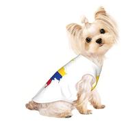 Camisa ligera con estampado de mapa de la bandera de Colombia, camiseta de verano transpirable para perro, ropa elástica sin mangas para mascotas