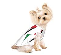 Camisa ligera con estampado de mapa de la bandera de Palestina, camiseta de verano transpirable para perro, ropa elástica sin mangas para mascotas
