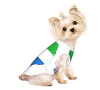 Camisa ligera con estampado de mapa de la bandera de Sierra Leona, camiseta de verano fresca y transpirable para perro, ropa elástica sin mangas para mascotas