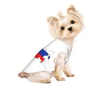 Camisa ligera con estampado de mapa de la bandera rusa para perro, camiseta de verano fresca y transpirable para perro, ropa elástica sin mangas para mascotas