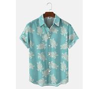Camisa Lino Hombre, Camisa Hawaiana Para Hombre Estampado De Tortuga Marina Camisa Mystic Ocean Summer Camiseta De Manga Corta Camisa Deportiva Casual Ajuste Regular Floral Aloha Party Tops De Playa