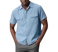 Camisa Lino Hombre Manga Corta Camisa De Lino Camisas Camiseta Blanca Ropa Militar Remeras Verde Camisetas 3XL Verano Sin Mangas Larga Ligero Traje Guayaberas 4XL Pack Ancha Conjunto Trabajo Negra