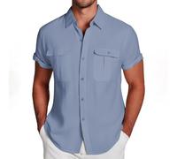 Camisa Lino Hombre Manga Corta Camisas Hombre Verano Tallas Grandes De Flores Guayabera Camisetas Ropa Jersey Polos Verde Sin Mangas Blanca Slim Fit Blancas Trekking XL Negra Vaqueras Rosa Pack