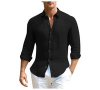 Camisa Lino Hombre Verano, Camisa Hombre Casual, Chemise BoutonnéE En Coton Et Lin Pour Hommes Chemises HabilléEs DéContractéEs Et éLéGantes à Manches Longues Camisas-Hombre Camisa-Vaquera-Hombre