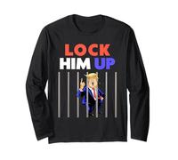 Camisa Lock Him Up - Anti Trump Political- Jail Trump Manga Larga