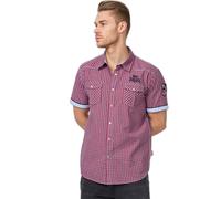 Lonsdale London Berny Hombre Camisa Manga Corta Rojo S 100% algodón Stickerei Estrechos