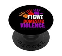 Camisa Lucha contra la Violencia Doméstica - Conciencia de la Violencia Doméstica PopSockets PopGrip Adhesivo