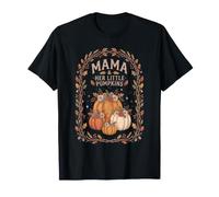 Camisa Mamas Little Pumpkin para Acción de Gracias y Otoño con Estampado Floral Camiseta