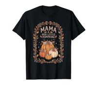 Camisa Mamas Little Pumpkin para Acción de Gracias y Otoño con Estampado Floral Camiseta gráfica económica