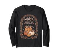 Camisa Mamas Little Pumpkin para Acción de Gracias y Otoño con Estampado Floral Manga Larga