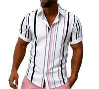 Camisa Manga Corta Camisa para Hombre con Patrones de Flores, Fresca y versátil para la Temporada Camisa Hombre Manga Corta Regular Fit Verano Casual Ligera