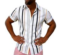 Camisa Manga Corta Camisa para Hombre con Patrones de Flores, Fresca y versátil para la Temporada Camisa Hombre Manga Corta Regular Fit Verano Casual Ligera