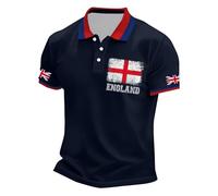 Camisa Manga Corta Hombre Polo Casual con Estampado De La Bandera Británica Jack Diseño De Botones Y Solapa para Celebraciones Festivas Top De Negocios Informal Y Fiesta Que Te Brinda Un EST