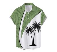 Camisa Manga Corta Hombre Verano,Camisa de Vacaciones al Libre de Manga Corta para Playa con Estampado Completo de Solapa Informal con un Pecho de Primavera para Hombre