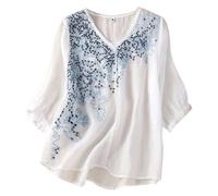 Camisa Manga Corta Mujer Camisa De Lino De Manga Corta para Mujer Tshirt Blusa Lino para Blusas Verano Mangas 3/4 Ligeras. Blusa Rojo Casual Larga Remata Una Tipo Túnica Algodón Suelta