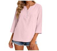 Camisa Manga Corta Mujer Camisetas Basicas Mujer Blusa Camisa Elegante De Lino Blusa De Lino Liqueta Femenina Camisetas Manga Corta para Casual Larga Remata Una Tipo Túnica Algodón Suelta