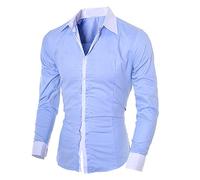 Camisa Manga Larga Hombre Camisa Casual De Manga Larga Ajuste Entallado Hombre Color Sólido Shirts Casual Camisa de Verano para Hombre