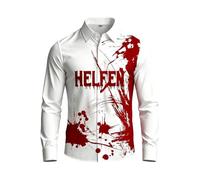 Camisa Manga Larga Hombre Estampado Botones Solapa Salpicaduras Sangre Estilo Terror, Tejido Suave elástico Corte Regular, para Halloween, Carnaval, Fiestas temáticas, Cosplay