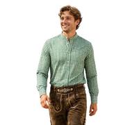 Camisa Masculina a Cuadros de Cuello Estilo Casual Botonadura Frontal Mangas largas Elegante para Uso Cotidiano (Green, XXL)