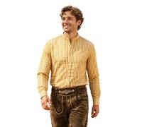 Camisa Masculina a Cuadros de Cuello Estilo Casual Botonadura Frontal Mangas largas Elegante para Uso Cotidiano (Yellow, XXXXXL)