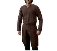 Camisa Medieval para Hombre túnica vikinga renacentista Blusa de Pirata Puro Disfraz Larp para recreación histórica & Fancy Dress