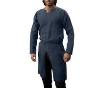 Camisa Medieval para Hombre túnica vikinga renacentista Blusa de Pirata Puro Disfraz Larp para recreación histórica & Fancy Dress
