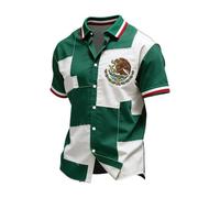 Camisa Mexicana Hombre para Bodas De Verano. Camisa Casual De Botones con Mangas Cortas Y Diseño Bordado Estilo Guayabera Ideal para Resorts Eventos Al Aire Libre Y Looks Tradicionales Mexicanos
