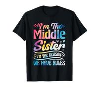 Camisa Middle Sister I Am Reason We Have Rules 3 Sisters Camiseta