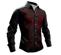 Camisa moderna para hombre de negocios, camisa vikinga, camisa occidental 3D, estilo oscuro, softshell, chaleco de manga larga, camisa de leñador, disfraz de caballero, disfraz renacentista, disfraz