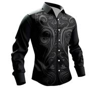 Camisa moderna para hombre de negocios, camisa vikinga, camisa occidental 3D, estilo oscuro, softshell, chaleco de manga larga, camisa de leñador, disfraz de caballero, disfraz renacentista, disfraz