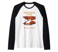 Camisa Moosehead Lake Gratis Wild Sunset Nature Scenic Maine Camiseta Manga Raglan