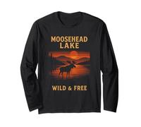 Camisa Moosehead Lake Gratis Wild Sunset Nature Scenic Maine Manga Larga