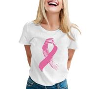 Camisa Mujer Deporte, Camisetas Mujer Manga Larga, Camiseta con Cuello En V para Concienciar sobre El CáNcer Mama Suave CóModa E Informal para Uso Diario con DiseñO Inspiradora Blusas T Shirt Tshirt