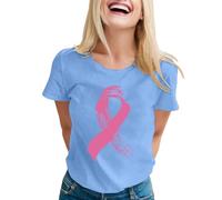 Camisa Mujer Deporte, Camisetas Mujer Manga Larga, Camiseta con Cuello En V para Concienciar sobre El CáNcer Mama Suave CóModa E Informal para Uso Diario con DiseñO Inspiradora Blusas T Shirt Tshirt
