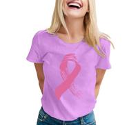 Camisa Mujer Deporte, Camisetas Mujer Manga Larga, Camiseta con Cuello En V para Concienciar sobre El CáNcer Mama Suave CóModa E Informal para Uso Diario con DiseñO Inspiradora Blusas T Shirt Tshirt