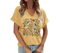 Camisa Mujer Elegantes, Camisetas Mujer Manga Corta, con Escote AsiméTrico úNico Y Estampado Floral Una Comodidad Informal Blusas Top Camisas T Shirt Tshirt Verano Polo