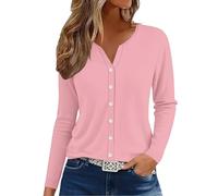 Camisa Mujer Lino Verde Camiseta Mujer Algodón Azul Turquesa Camiseta Cuello Henley Con Botones Tops Mangas Largas Algodón Y Lino Camisas Color Puro Simple Camisetas De Fiesta Tops