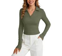 Camisa Mujer Manga Corta, Camisetas Mujer Casual, BáSica Informal Larga con Cuello Redondo Y Corte Ajustado Suave Y CóModa El DíA A DíA Blusas Top Camisas T Shirt Tshirt Verano Polo