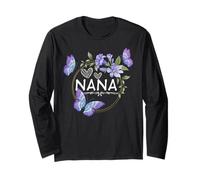 Camisa Nana para Mujer con Mariposas Día de la Madre Manga Larga