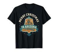 Camisa navideña de Arizona con diseño de Campana de Jengibre, Lobo y Cactus Camiseta