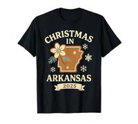 Camisa navideña de Arkansas con diseño de Copo de Nieve de Pino y Galleta 2025 Camiseta